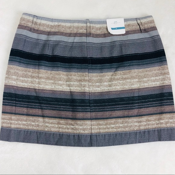Old Navy Basketweave Neutral Stripe Skirt NWT Sz 8 - Picture 2 of 8